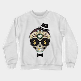 The Artistic of Skull with Dollar Crewneck Sweatshirt